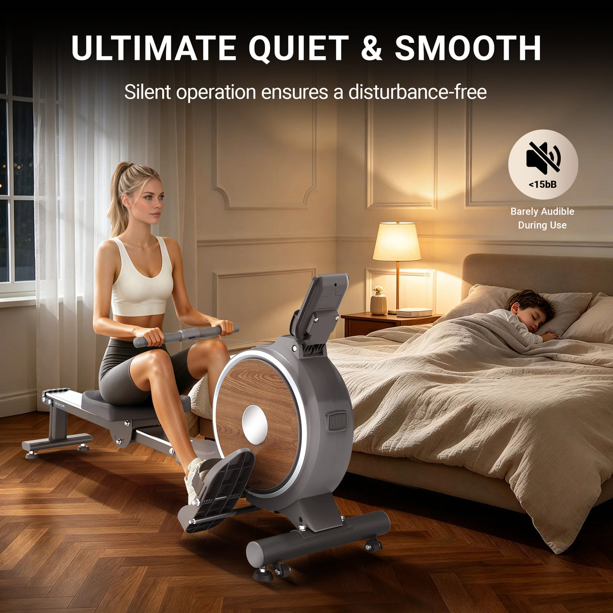 HARISON HR-W12 Eco Rowing Machine – Full Body Home Gym Rower with App Connectivity