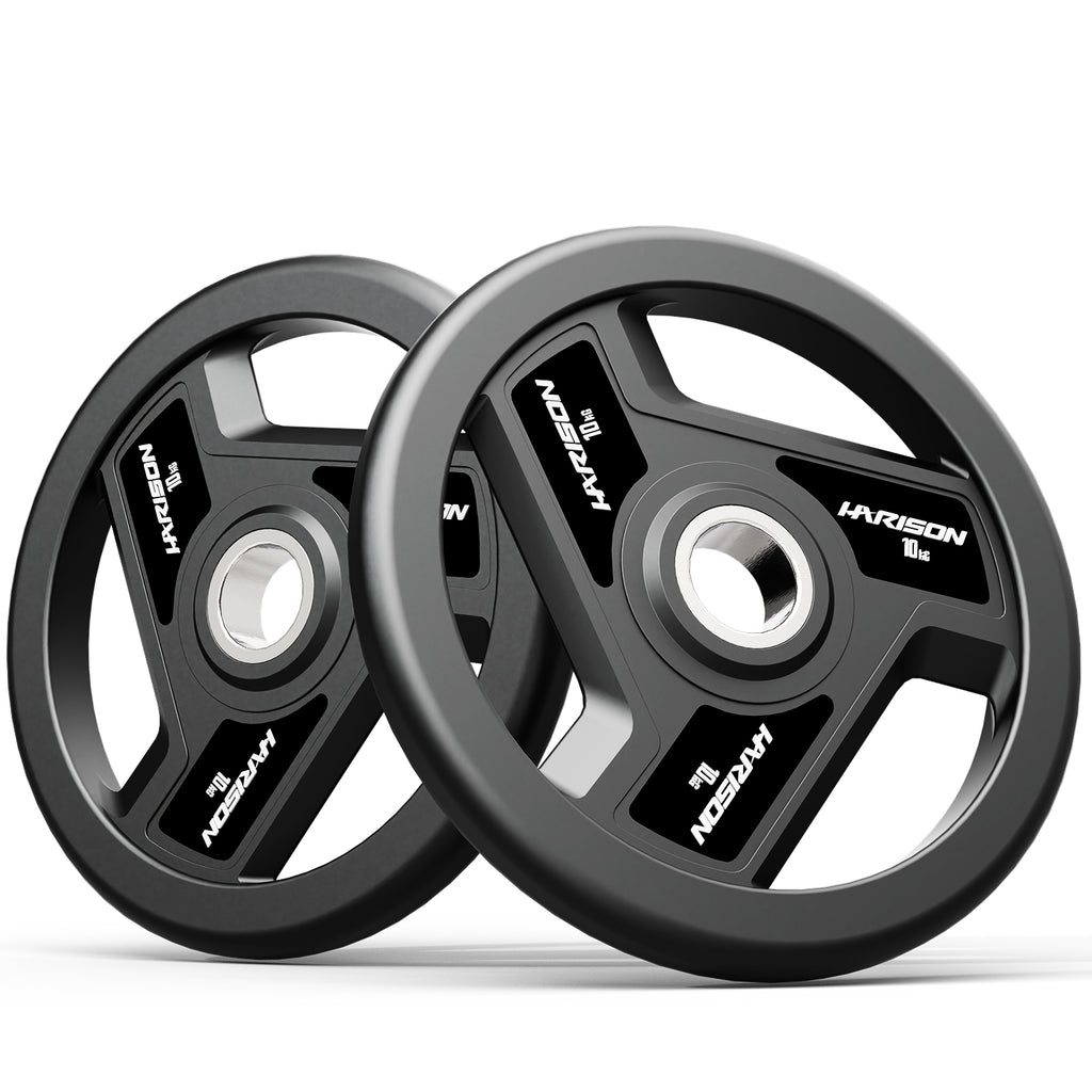 HARISON Olympic Rubber Grip Plates – 2" Barbell Compatible, Floor-Friendly, Rustproof (2.5–25 kg)