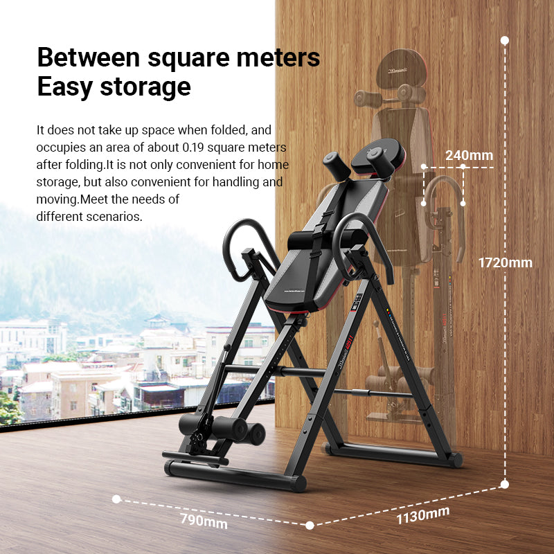 HARISON HR-40511 Inversion Table for Back Pain Relief with 180° Adjustable Angles, 3D Memory Foam & Secure Ankle Holders