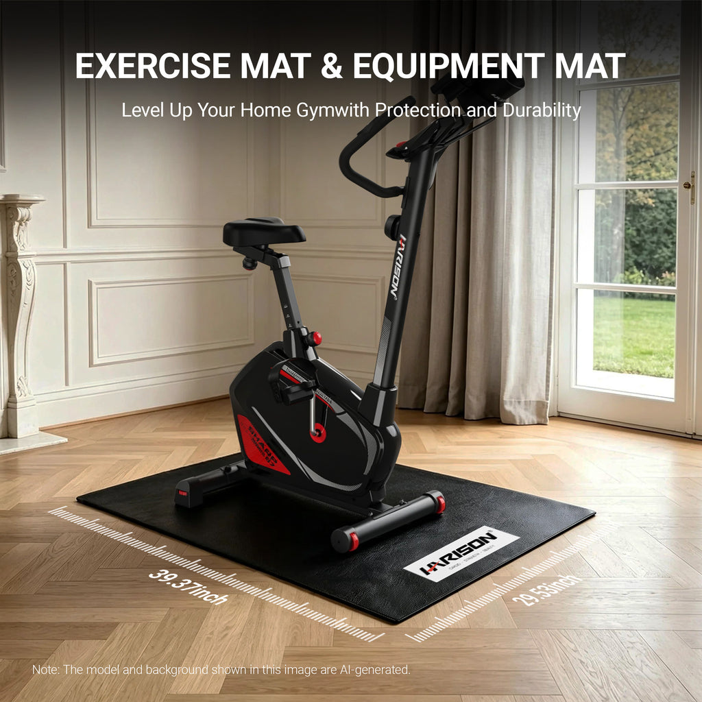 HARISON HR-004 Exercise Equipment Mat for Treadmill & Bike – Heavy Duty Floor Protection Mat for Home Gym