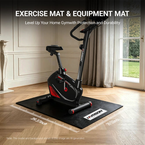 HARISON HR-004 Exercise Equipment Mat for Treadmill & Bike – Heavy Duty Floor Protection Mat for Home Gym