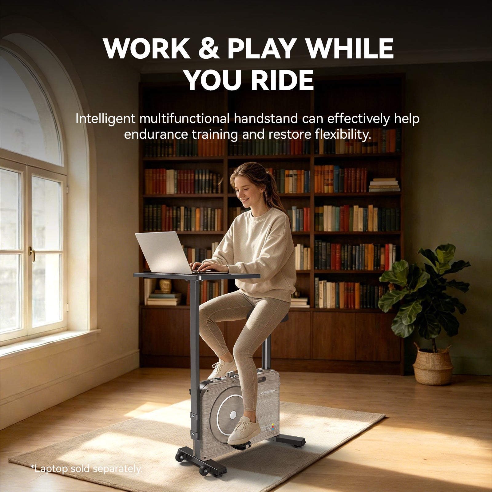 Muti-functional Magnetic Exercise Bike HR-B15 Eco（Wood Grain）