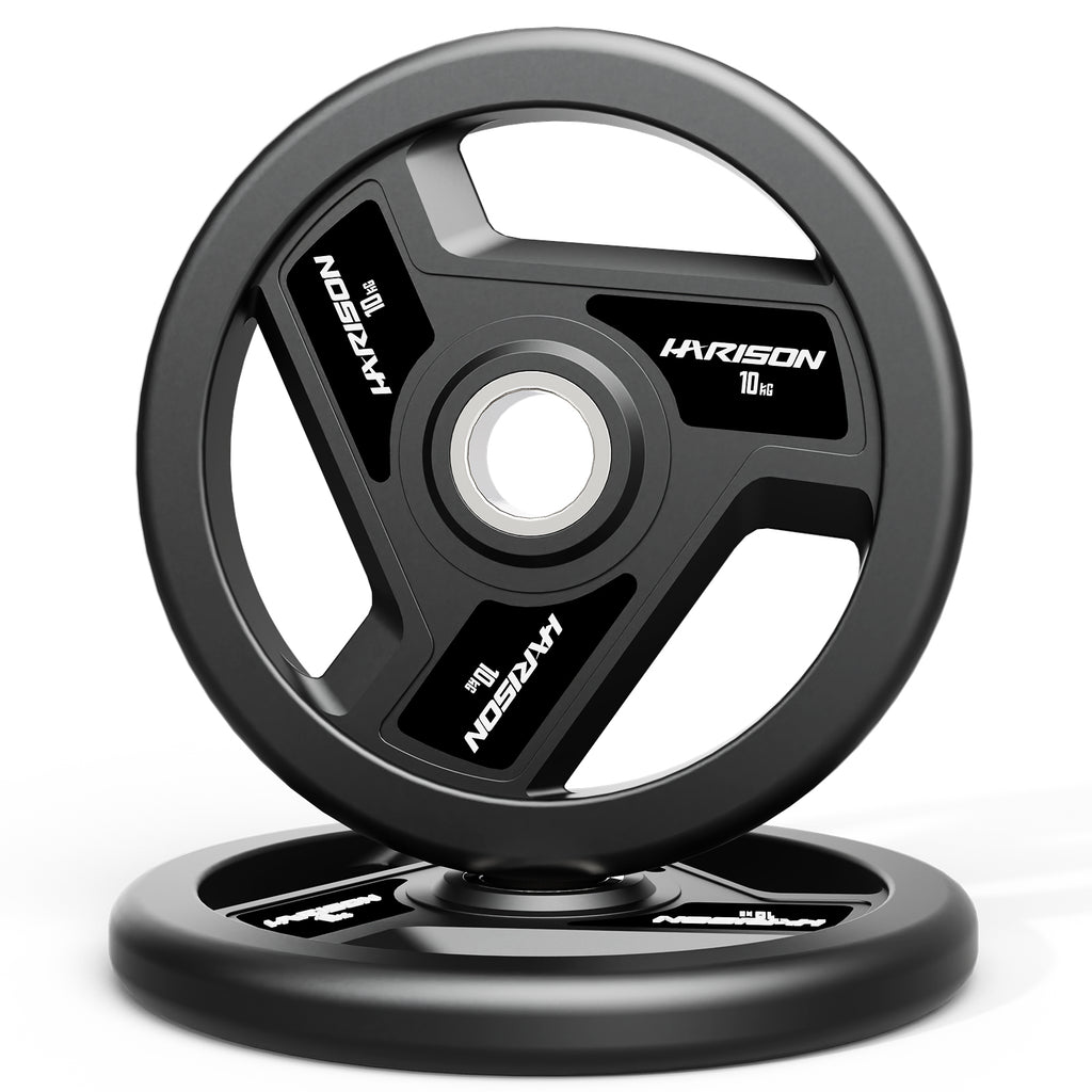 HARISON Olympic Rubber Grip Plates – 2" Barbell Compatible, Floor-Friendly, Rustproof (2.5–25 kg)