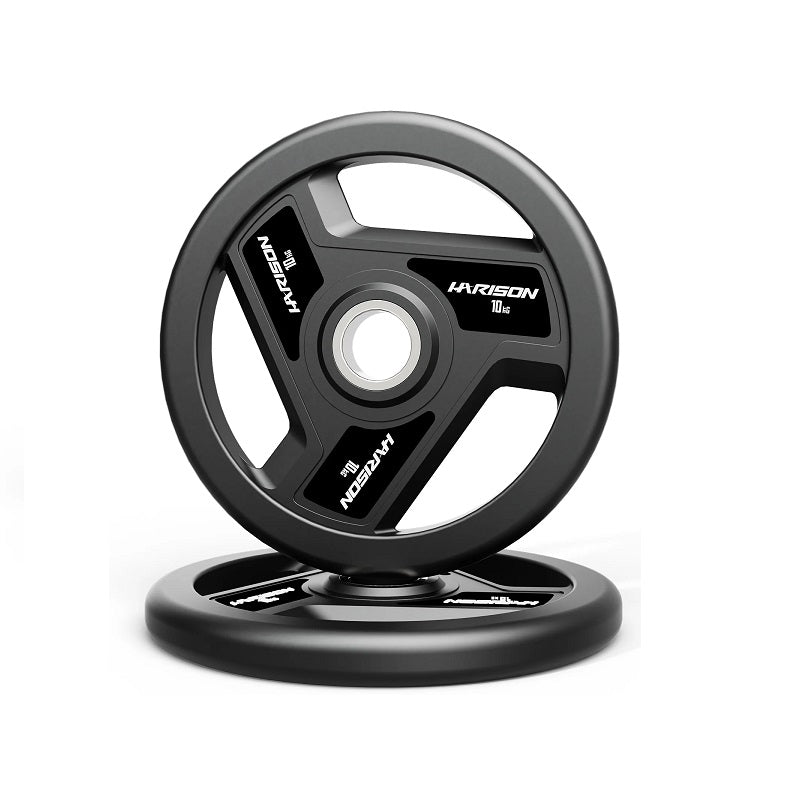 HARISON Olympic Rubber Grip Plates – 2" Barbell Compatible, Floor-Friendly, Rustproof (2.5–25 kg)