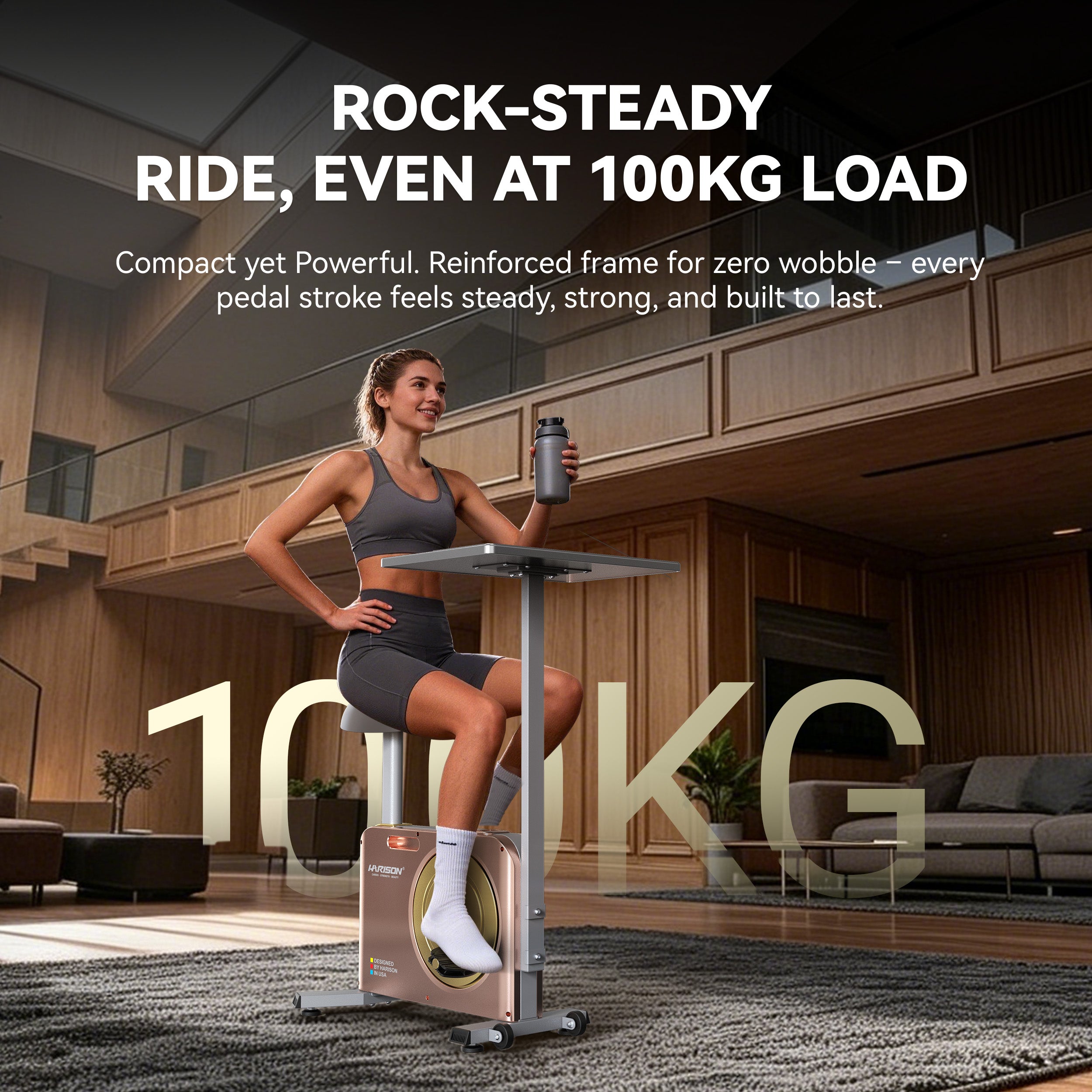 Muti-functional Magnetic Exercise Bike HR-B15 Eco（Rose Gold）