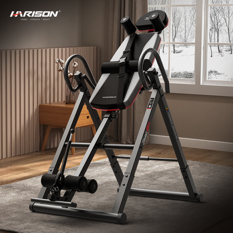 HARISON HR-40511 Inversion Table for Back Pain Relief with 180° Adjustable Angles, 3D Memory Foam & Secure Ankle Holders