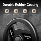 HARISON Olympic Rubber Grip Plates – 2" Barbell Compatible, Floor-Friendly, Rustproof (2.5–25 kg)