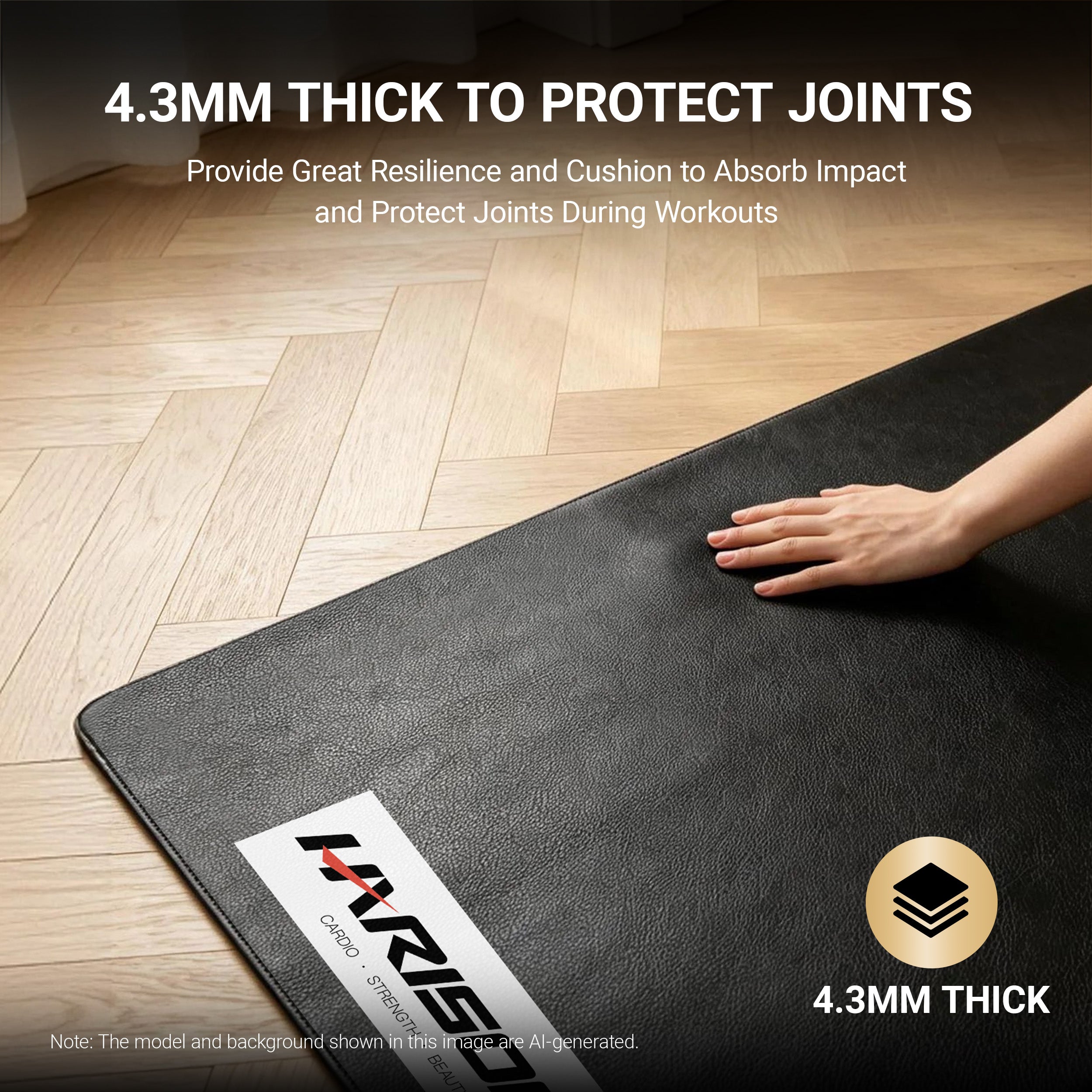 HARISON HR-004 Exercise Equipment Mat for Treadmill & Bike – Heavy Duty Floor Protection Mat for Home Gym
