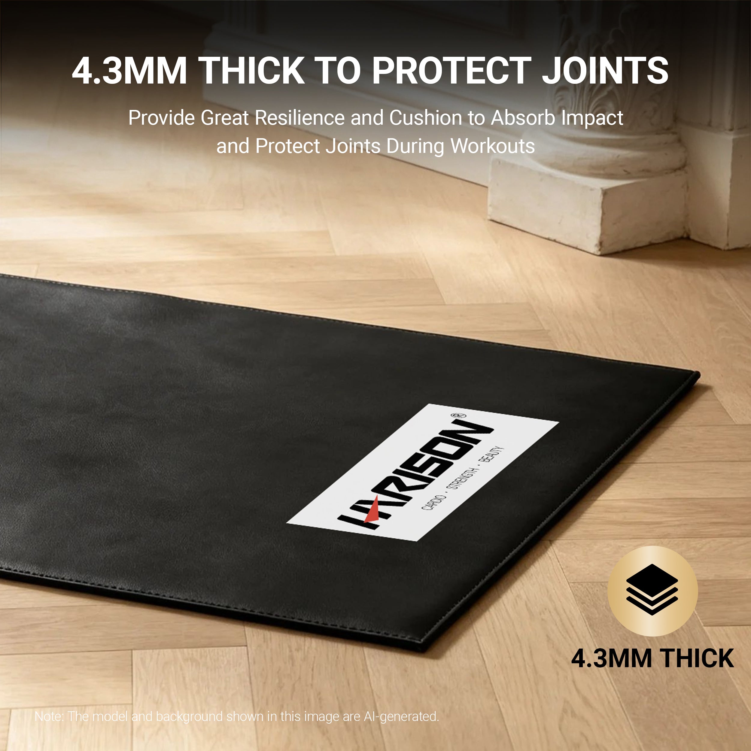 HARISON HR-001 Exercise Equipment Mat for Treadmill & Bike – Heavy Duty Floor Protection Mat for Home Gym