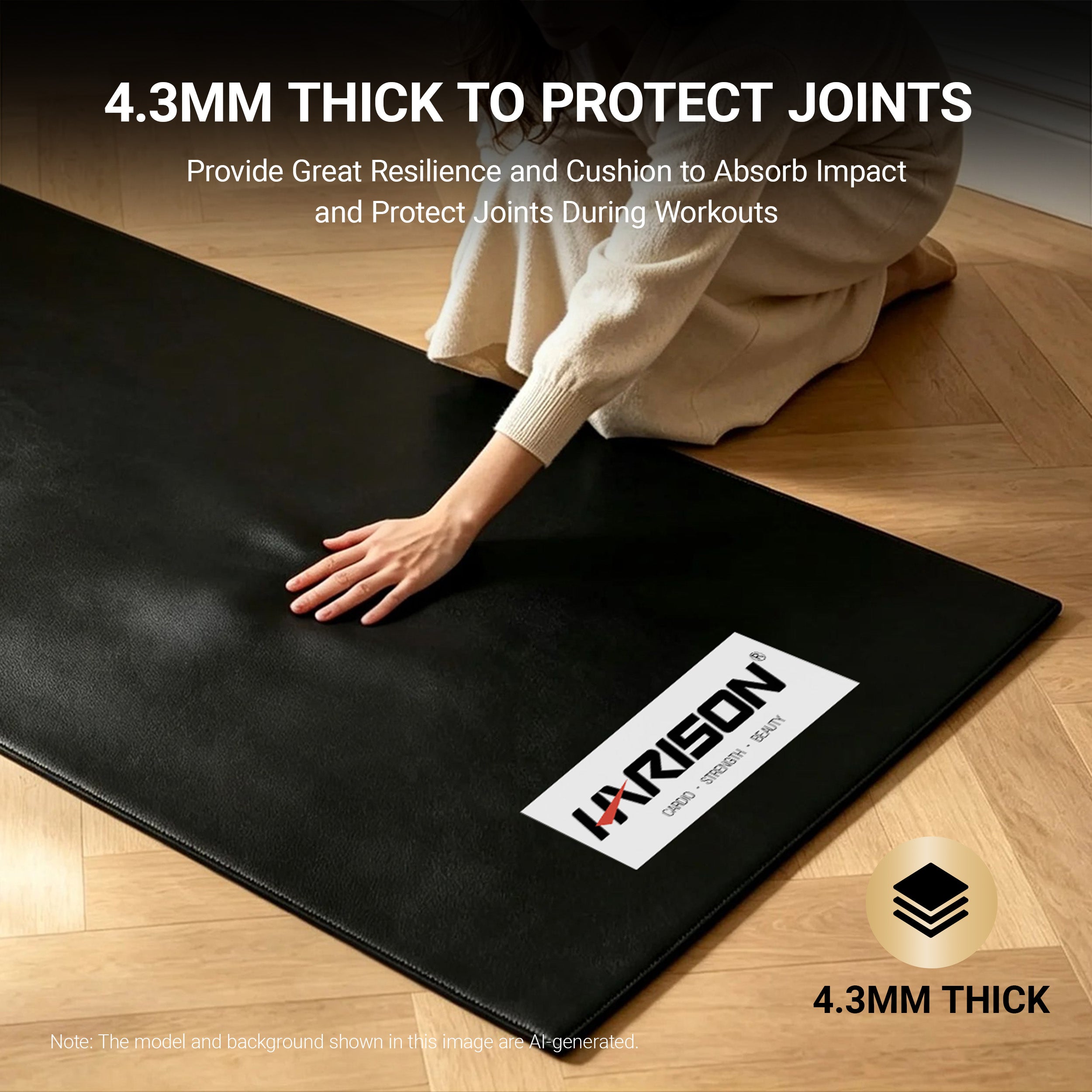 HARISON HR-002 Exercise Equipment Mat for Treadmill & Bike – Heavy Duty Floor Protection Mat for Home Gym