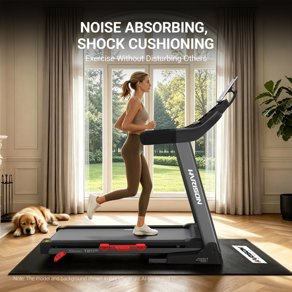 HARISON HR-001 Exercise Equipment Mat for Treadmill & Bike – Heavy Duty Floor Protection Mat for Home Gym