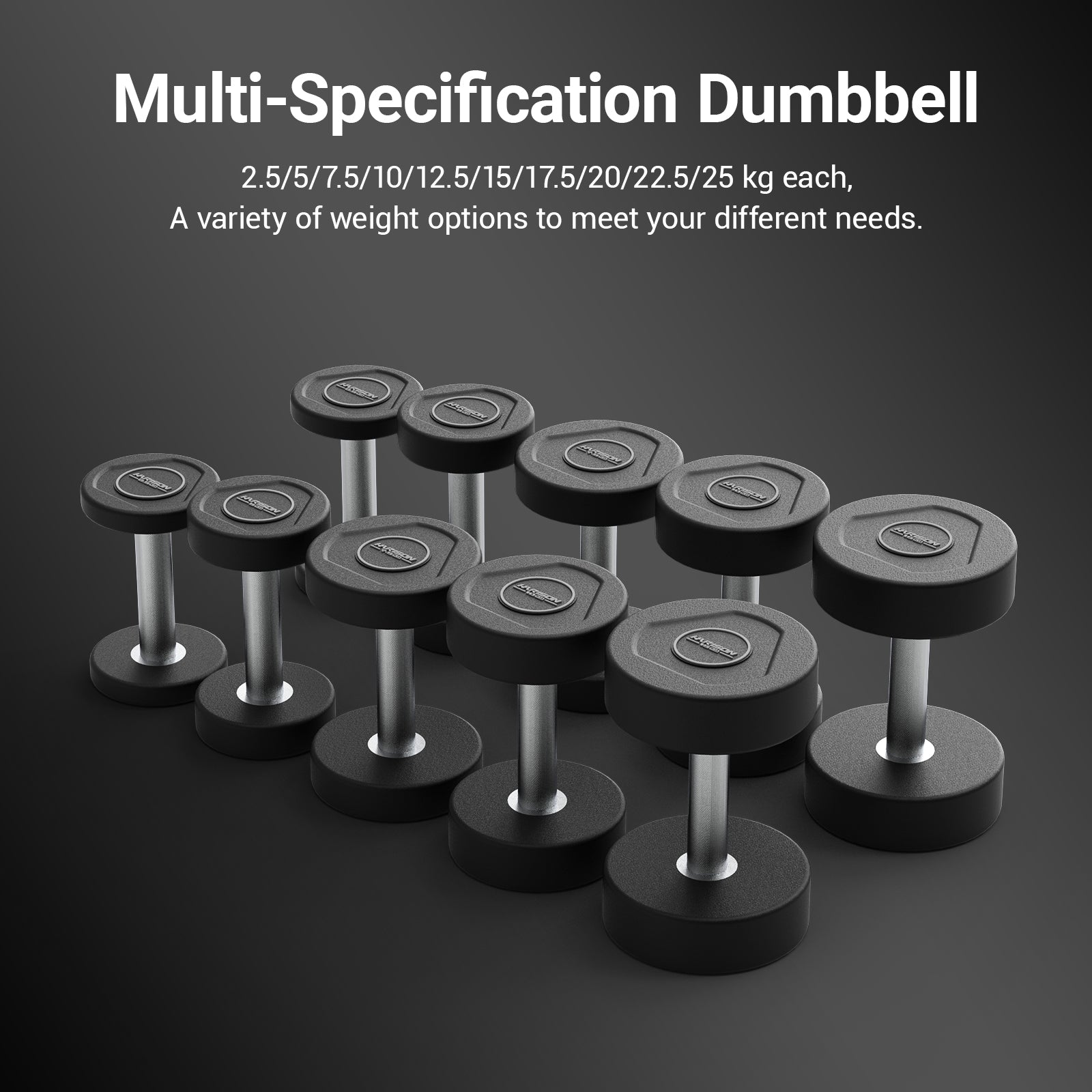HARISON TPU Dumbbells – Non-Slip Textured Grip, Floor-Friendly, Eco-Friendly Material (2.5–25 kg)