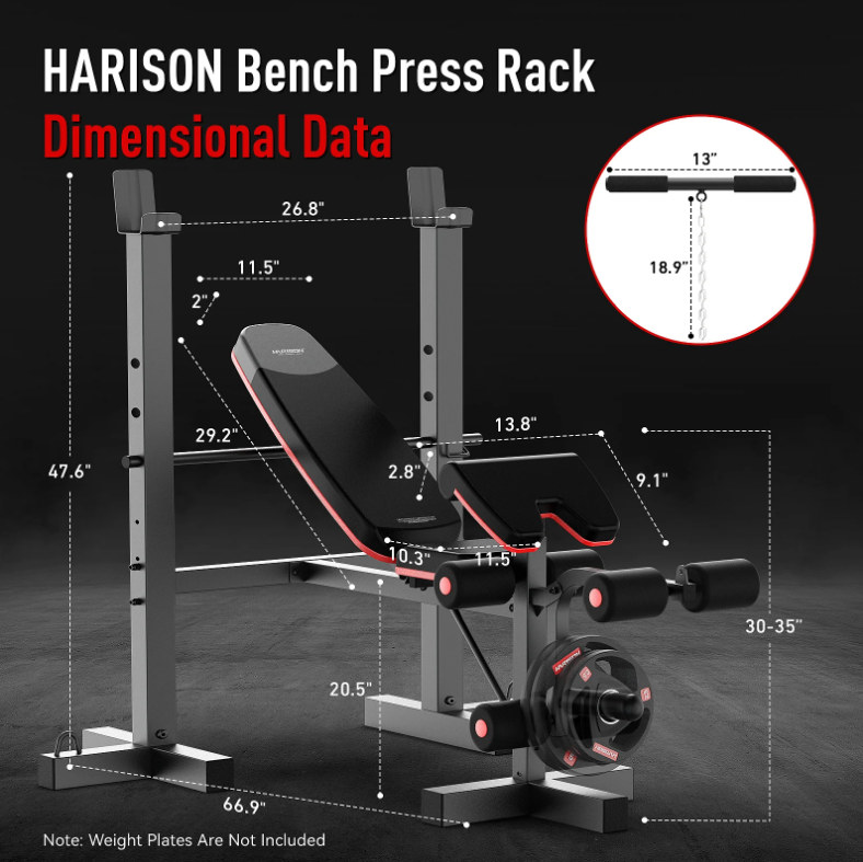 HARISON HR-30813 6-in-1 Adjustable Weight Bench Set