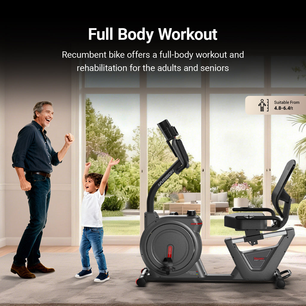 HARISON RECOVERY HR-B51A eco Recumbent Exercise Bike with App & Heart Rate Monitor