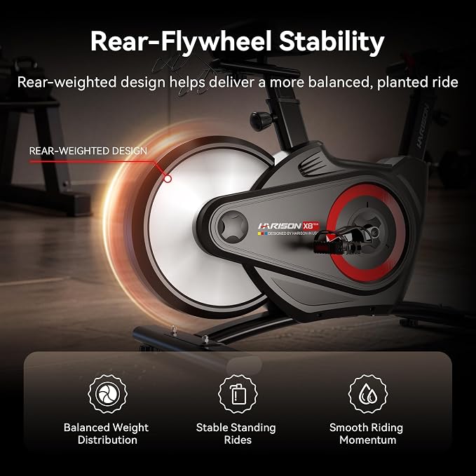 HARISON HR-X8 Heavy Duty Magnetic Exercise Bike with Enclosed Flywheel