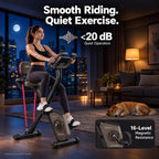 HARISON HR-X3L Foldable Exercise Bike | Magnetic Folding Bike for Home （Brown）