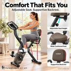 HARISON HR-X3L Foldable Exercise Bike | Magnetic Folding Bike for Home （Brown）