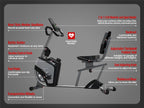 HARISON HR-B50 Tech Recumbent Exercise Bike with Bluetooth, Magnetic Resistance & Adjustable Seat
