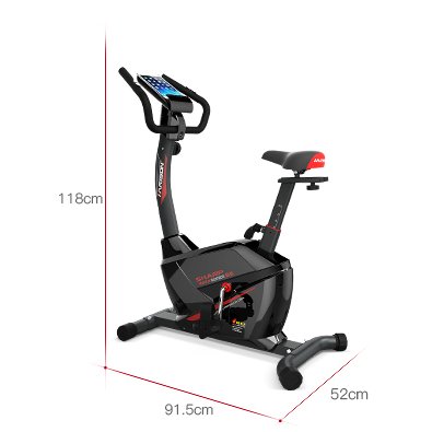 HARISON HR-B6 Magnetic Upright Exercise Bike for Home Gym ,350 lbs Capacity , US Magnetic Mute System with 8-Level Resistance ,4-Way Adjustable Leather Seat , 2-in-1 LCD Monitor & Tablet Holder,Non-Slip Handlebars & Transport Wheels