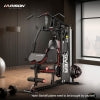 HARISON HR-G11511 Multifunction Home Gym Full Body Workout Equipment – Commercial-Grade Thickened Steel Frame, Removable Preacher Curl Pad & Adjustable Leg Press, Pulley System & Ab Bands for Total Body Training, No Manual Adjustment Design