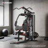 HARISON HR-G11511 Multifunction Home Gym Full Body Workout Equipment – Commercial-Grade Thickened Steel Frame, Removable Preacher Curl Pad & Adjustable Leg Press, Pulley System & Ab Bands for Total Body Training, No Manual Adjustment Design