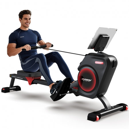 HARISON HR-W10 Rowing Machines for Home, Magnetic Rower Machine with US Mute System, Bluetooth, App Supported, Smooth & Quiet Slide Rail,350 LB Weight Capacity and Free Courses