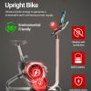 HARISON HR-B101 Electromagnetic Self-powered Upright Exercise Bike, 2 in 1 LED Display for Resistance Control and Data Record, 350 LBS Capacity Stationary Bike for Home with Bluetooth, 32-Level Resistance