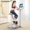 HARISON HR-B101 Electromagnetic Self-powered Upright Exercise Bike, 2 in 1 LED Display for Resistance Control and Data Record, 350 LBS Capacity Stationary Bike for Home with Bluetooth, 32-Level Resistance