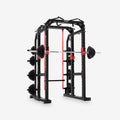 HARISON HR-30711 Commercial Squat Rack，18-Level Height Adjustment，8 Plate Storage Posts，Multifunctional for Squats & Presses，Full-Body Strength Training