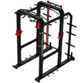 HARISON HR-30711Commercial Power Squat Rack，18-Level Height Adjustment，8 Plate Storage Posts，Multifunctional for Squats & Presses，All-in-One Strength Station