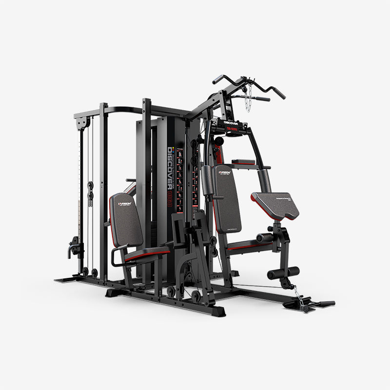 HARISON HR-G1060 Home Gym，Full Body Workout Equipment，Commercial-Grade Thickened Steel，Removable Preacher Curl & Leg Press，Pulley System Included