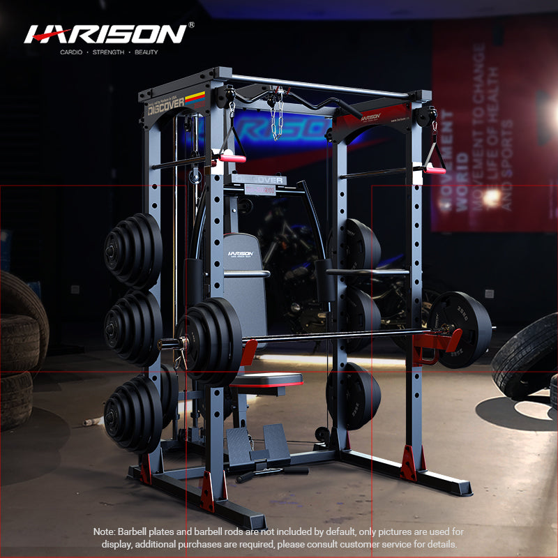HARISON HR-G30911 Multifunction Home Gym，5300 lbs Capacity，Power Rack with Chin-Up & Rowing，Bench Press & Deadlift Support，All-in-One Strength Training