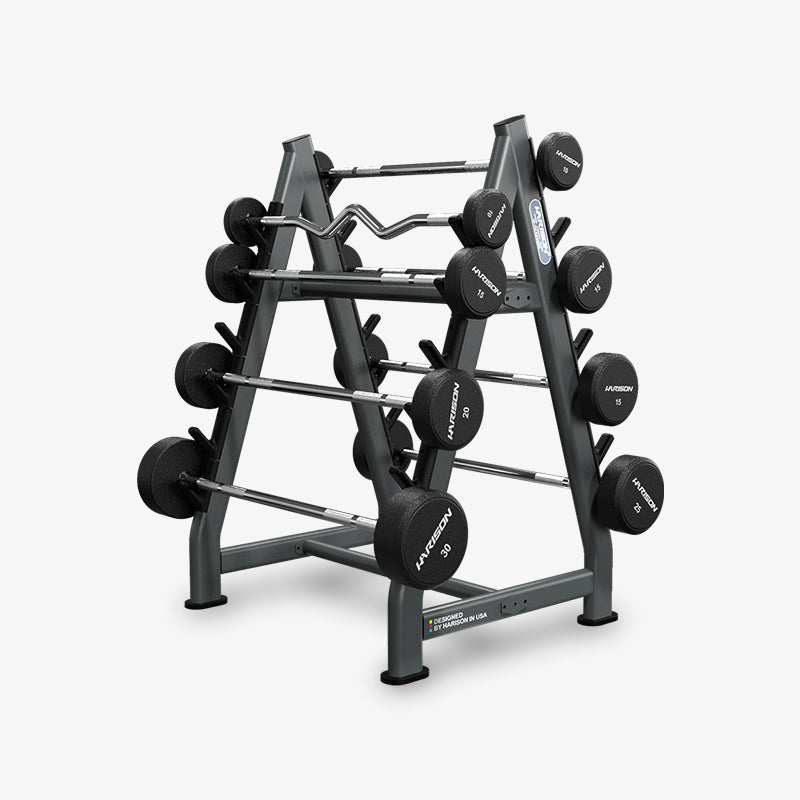 HARISON HR-328 High-End A-Frame Dumbbell Rack，6-Tier 480 LBS Capacity，Fits Neoprene/Hex/Iron Dumbbells up to 50 LBS，Triangular Steel Structure，Non-Slip，1-Year Warranty
